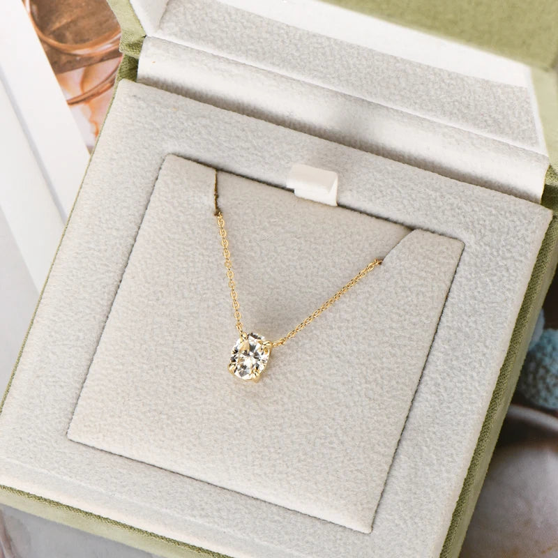 4.0cttw Oval Cut D Moissanite Jewelry Set Real 925 Silver Pendant Necklace and Luxury Hoop Earrings Sets for Women Trendy Gift
