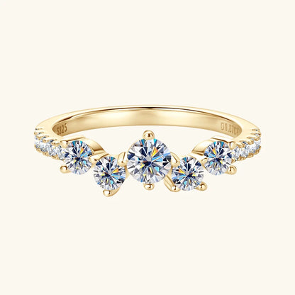 Anziw Real S925 Ring Cluster Moissanite Sterling Silver Wedding Engagement Finger Rings Fashion Band for Women Fine Jewelry 925
