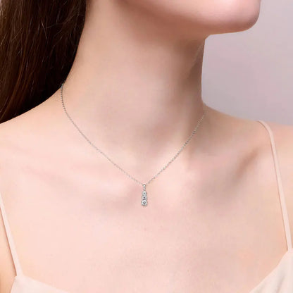 4mm&3.5mm&3mm 0.60cttw. 3 Stones D Color Moissanite Pendant Necklaces 925 Silver for Women 18K Gold Plated 2025 Trendy Jewelry