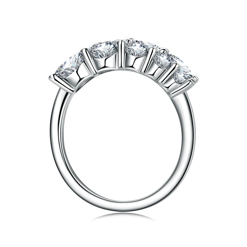 Anziw 3.26cttw D-E Moissanite Wedding Rings Woman Sparkling Diamond Band 10 Stone Engagement Ring 925 Silver Jewelry Certificate
