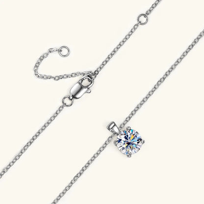 1.0 carat 2ct 3ct D Moissanite Solitaire Drop Necklaces 18k Gold Plated Pendant Original Real 925 Silver Chain Jewelry for Women