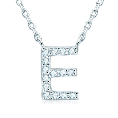 Anziw Initial Moissanite 26 Letter Pendant Necklace for Women Men Real Silver 925 Name Pendant Fine Jewelry Valentine's Day Gift
