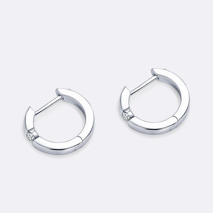 Real Moissanite Mini Hoops Earrings 925 Sterling Silver for Women Men D Color 2.5mm Simple Single Diamond Earrings Fine Jewelry