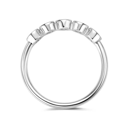 Anziw 925 Sterling Silver 3mm D-E Moissanite Rings for Women Fashion Five Stones Ring Daily Wear Finger Band Fine Jewelry Gifts