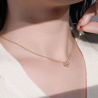 Anziw Lucky 3mm Moissanite Clover Flower Pendant Necklace Earrings Bracelet for Women 925 Silver Charm Jewelry Valentine's Gifts