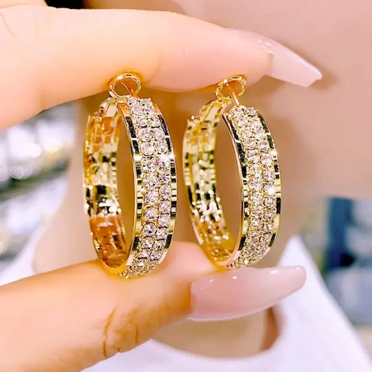 Anziw Real S925 Silver Full Moissanite Earrings Hoop 2024 Fashion Sparking Clip Earrings Wedding Valentine Gift for Women Korean