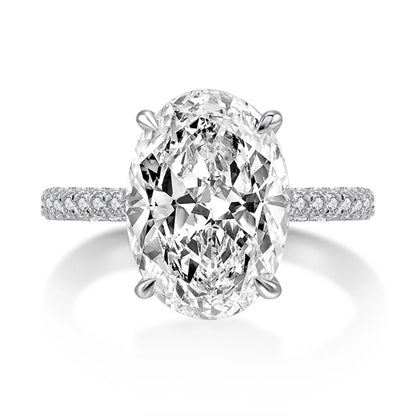 Luxury 5 Carat Oval Cut Engagement Ring for Women Zircon Big Diamond 925 Sterling Silver Wedding Promise Ring 925 Bridal Jewelry