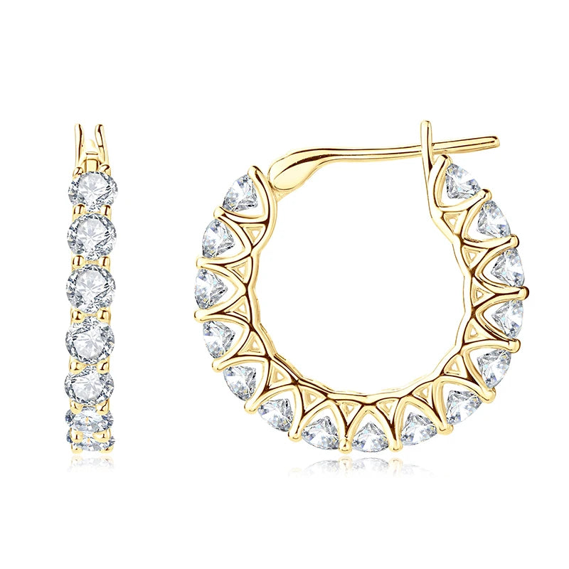 Anziw 14k Gold Filled Earring 3mm Cubic Zirconia Hoop Huggie Earrings Round Cut for Women Wedding Party Jewelry Gift 2026 New