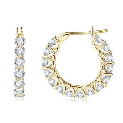 Anziw 14k Gold Filled Earring 3mm Cubic Zirconia Hoop Huggie Earrings Round Cut for Women Wedding Party Jewelry Gift 2026 New