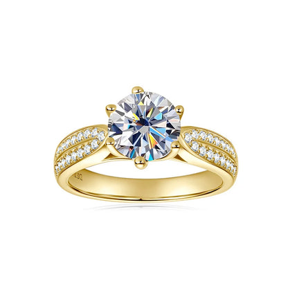 Anziw 1ct 2ct 3ct D Moissanite Ring for Women 925 Sliver 18k Gold Plated Classic Engagement Wedding Promise Rings Finger Jewelry