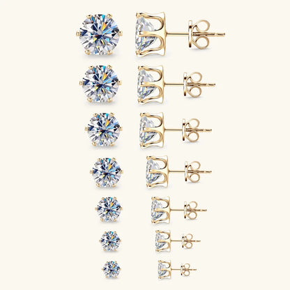 Anziw 3mm-9mm D Round Moissanite Stud Earrings for Women Men Sparking Earrings 925 Silver Hypoallergenic Certified Fine Jewelry