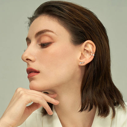 Anziw Ear Cuffs No Piercing Earring Real Pear Cut D0.30ct Moissanite Clip On Earrings 100% 925 Sterling Silver for Women Jewelry
