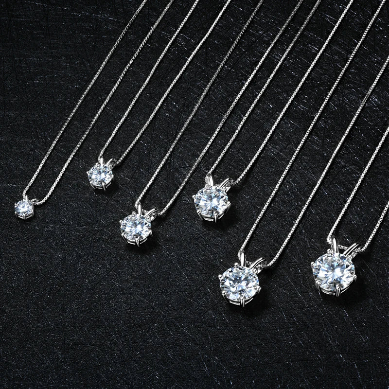 5CT 3CT 4CT 0.5CT 1CT 2CT D-E Moissanite Solitaire Pendant Necklace For Women Real 925 Silver Original Jewelry With Certificate
