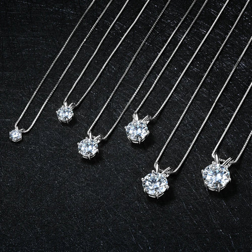 5CT 3CT 4CT 0.5CT 1CT 2CT D-E Moissanite Solitaire Pendant Necklace For Women Real 925 Silver Original Jewelry With Certificate