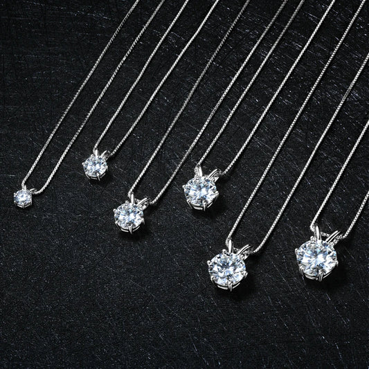 5CT 3CT 4CT 0.5CT 1CT 2CT D-E Moissanite Solitaire Pendant Necklace For Women Real 925 Silver Original Jewelry With Certificate