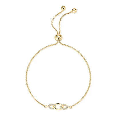 Anziw S925 0.8mm Moissanite Bracelet 24cm Stretch Adjustable Chain 925 Silver Circle Bracelet for Women Trendy Hand Jewelry Gift