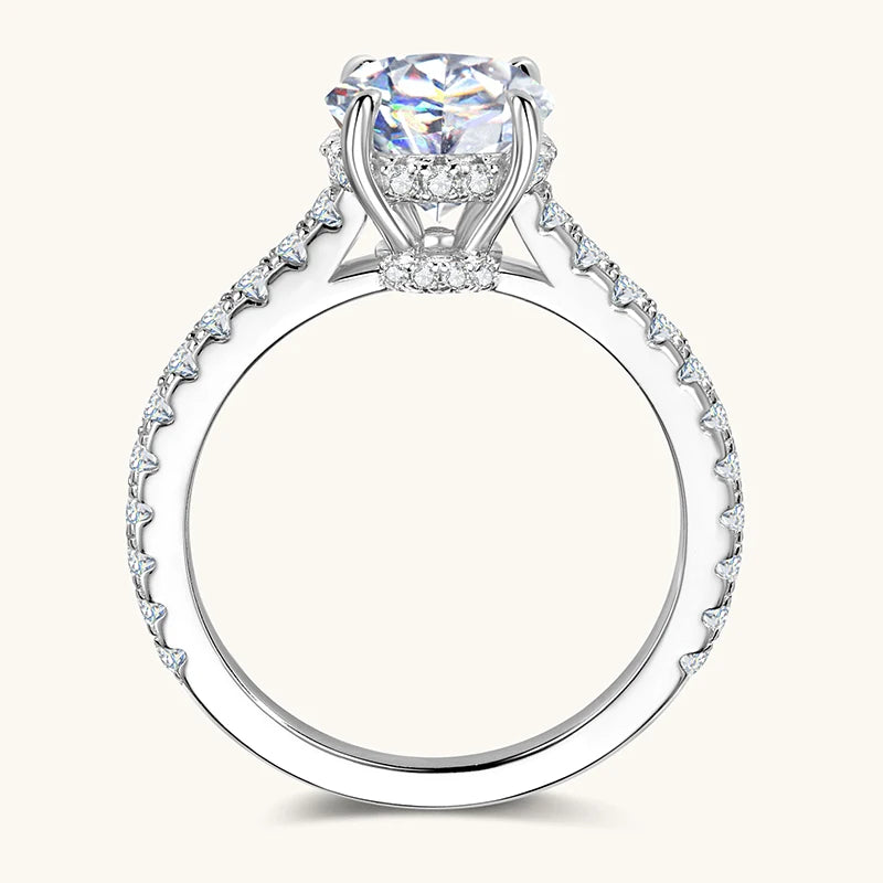 Anziw Real 3.0CT D Oval Moissanite Promise Ring for Women 925 Sliver Engagement Wedding Finger Jewelry GRA Certified Rings S925