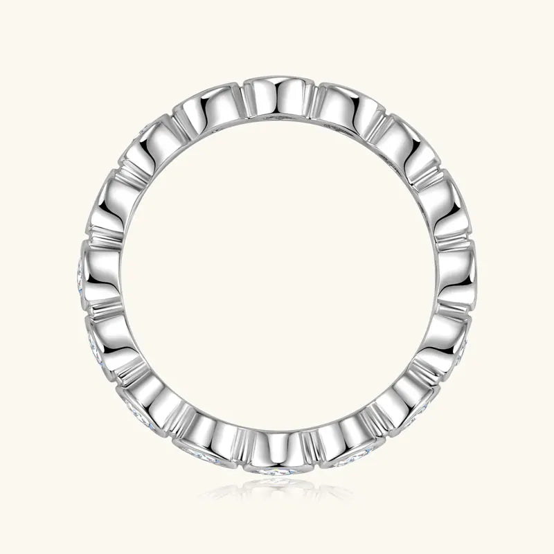 Anziw 3mm Moissanite Full Eternity Band Ring for Women 100% 925 Sliver Fashion Finger Rings Round Lab Diamond Jewelry 2025 New