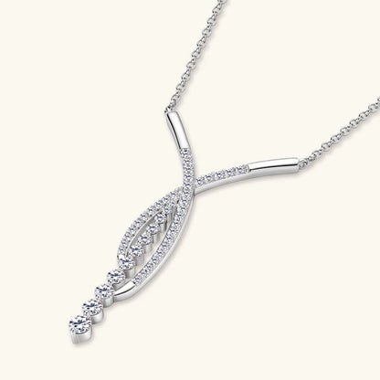 New Full Moissanite Y Pendant Necklace for Women 925 Silver Adjustable Chain Luxury Bar Moissanite Drop Jewelry Gift 2025 Trend