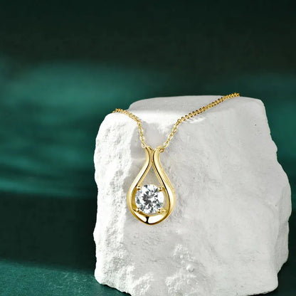 2025 2CT 8mm D Color Moissanite Necklace Teardrop Pendant 925 Silver Chain Original Jewelry with Certificate for Women S925 Gift