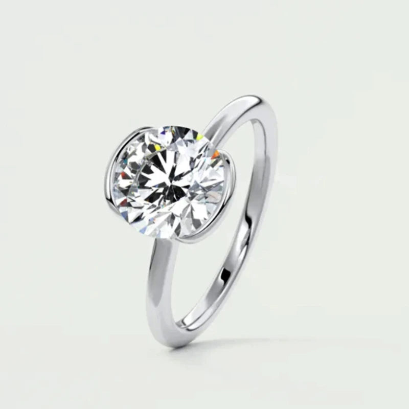 18k Gold Plated Wedding Ring 1.0CT D Color Moissanite Solitaire Ring Promise Bands for Women 925 Sterling Silver Certificate