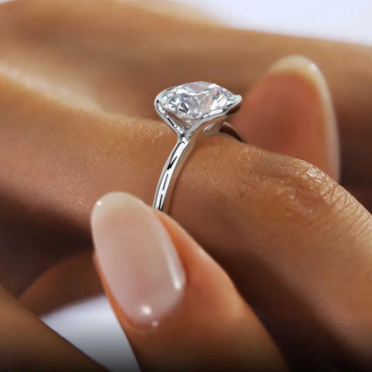 18k Gold Plated Wedding Ring 1.0CT D Color Moissanite Solitaire Ring Promise Bands for Women 925 Sterling Silver Certificate
