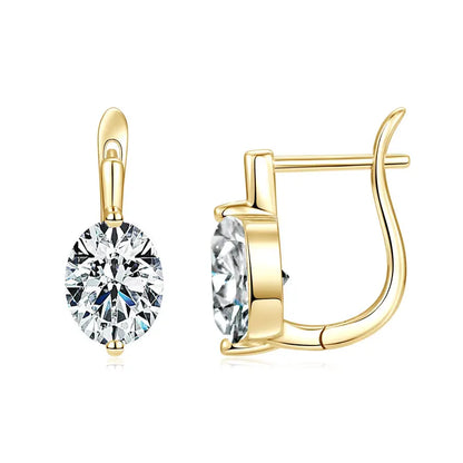 Anziw 2.0CT D Moissanite Drop Earrings for Women 925 Silver U Shaped Hoop Huggie Earrings Wedding Engagement Jewelry 2025 Trend