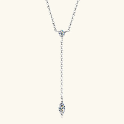 Anziw 3mm D Color Moissanite Y Shape Long Pendant Necklace for Women Adjustable Chain 100% 925 Silver Jewelry Trendy 2025 Gifts