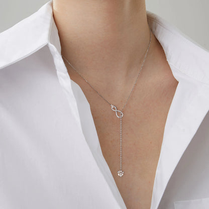 Anziw 925 Silver Infinity Necklace for Women 6.5mm D Color Moisasnite Pendant Y Shape Necklaces Anniversary Wedding Jewelry Gift
