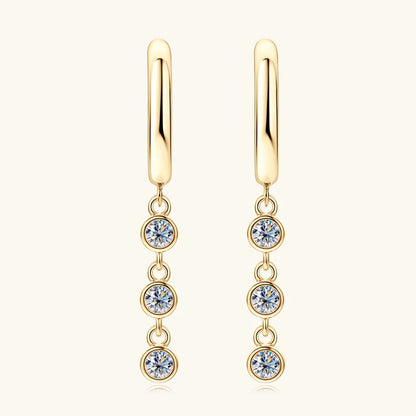 2023 Hoops Earring Moissanite Drop Long Hanging Earrings 925 Sterling Silver for Women Jewelry Created Diamond 2.5mm(0.06ct)