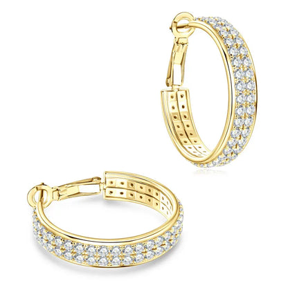 Anziw 2025 Trendy Pave Full Moissanite Hoop Earrings Real 925 Silver Earrings for Women Wedding Party Birthday Valentine Gift
