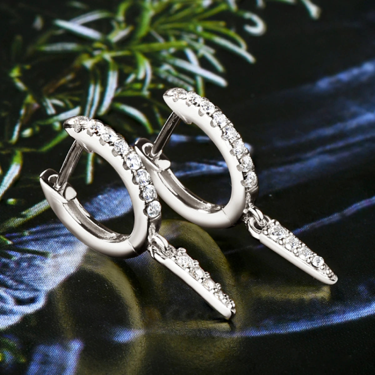 Personalized Triangular Moissanite Drop Earrings 100% Silver 925 Hoop Huggie Earring For Women Gift Jewelry with Certificate
