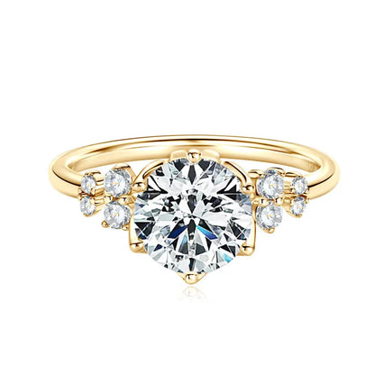 Anziw 8mm 2.0ct D Moissanite Ring for Women 18k Gold Plated 925 Sliver Engagement Wedding Rings Finger Promise Jewelry 2025 New