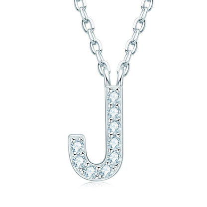 Anziw Initial Moissanite 26 Letter Pendant Necklace for Women Men Real Silver 925 Name Pendant Fine Jewelry Valentine's Day Gift