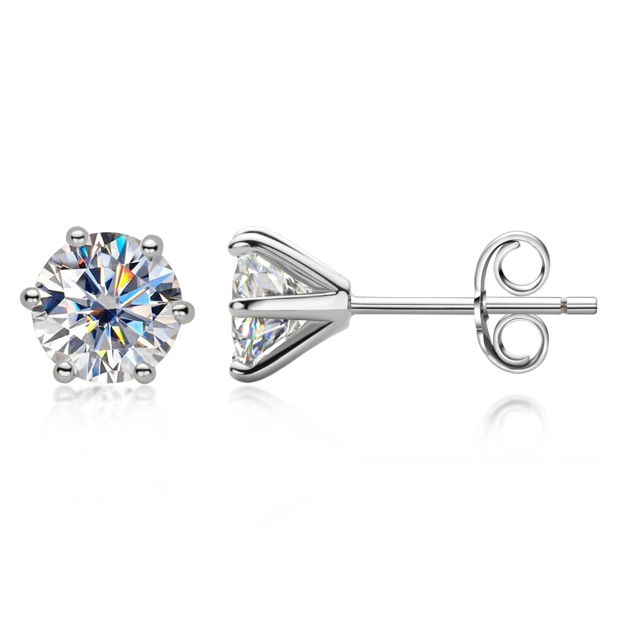 Original 1CT 2CT 3CT D Color Moissanite Earrings for Men Women Real Silver 925 Piercing Stud Earrings Fine Jewelry & Certificate