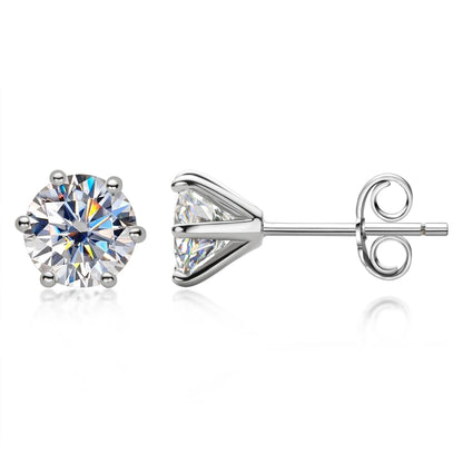 Original 1CT 2CT 3CT D Color Moissanite Earrings for Men Women Real Silver 925 Piercing Stud Earrings Fine Jewelry & Certificate