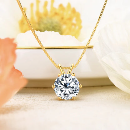 ANZIW Classic 2.0CT 3.0CT Moissanite Pendant Necklace for Women Sparking Diamond Necklaces 925 Silver Jewelry Engagement Gifts