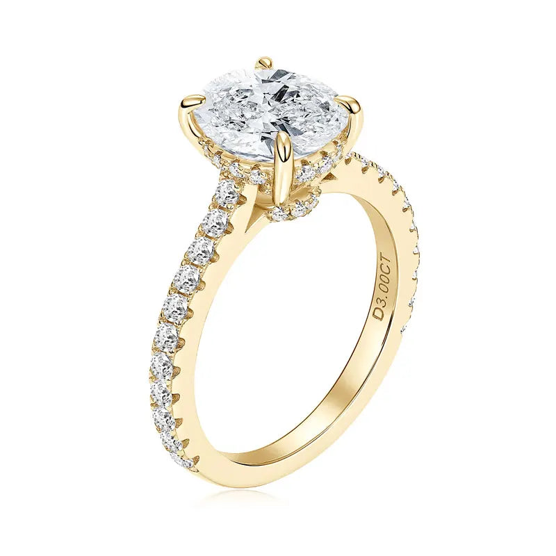 3.0CT D Oval Cut Moissanite Engagement Wedding Ring for Women 925 Sterling Sliver Promise Bands Vintage Finger Jewelry Certified